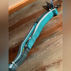 Lego color block double handle comfort grip dog leash 5’ NWT teal & green